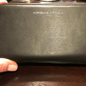 A Vittadini Black Soft Leather zip Clutch Wallet